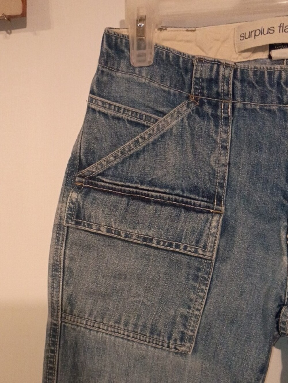 GAP Light Blue Flare Jeans with Utility Pockets 90s Denim - Picture 3 of 9
